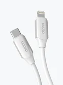 Дата-кабель Deppa Silk USB-C - Lightning, 1,2м, 3A, белый 72537