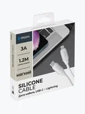 Дата-кабель Deppa Silk USB-C - Lightning, 1,2м, 3A, белый 72537