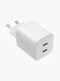 СЗУ Deppa, 2USB-C, PD 3.0, QC 4.0+, 45W, GaN, белый, 11479