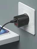 СЗУ Deppa USB-C + USB-A, PD 3.0, QC 3.0, 45W, GaN, черный, 11478